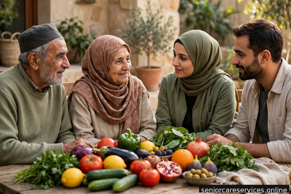 تشكيلة من الفواكه والخضروات الطازجة الملونة مرتبة بشكل جذاب.