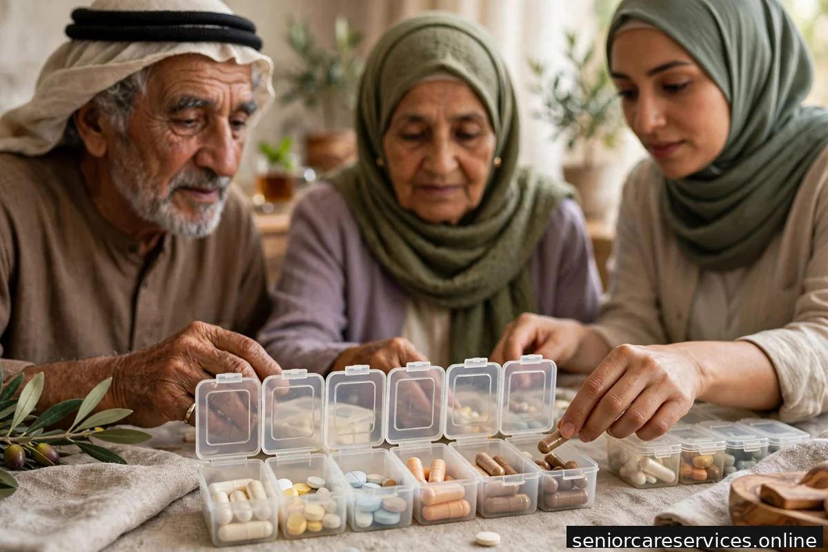 علبة منظم أدوية أسبوعية مقسمة إلى أيام وأوقات عن قرب.