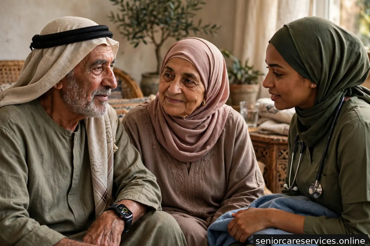 ساعة ذكية على معصم كبير سن لمتابعة النشاط الصحي.